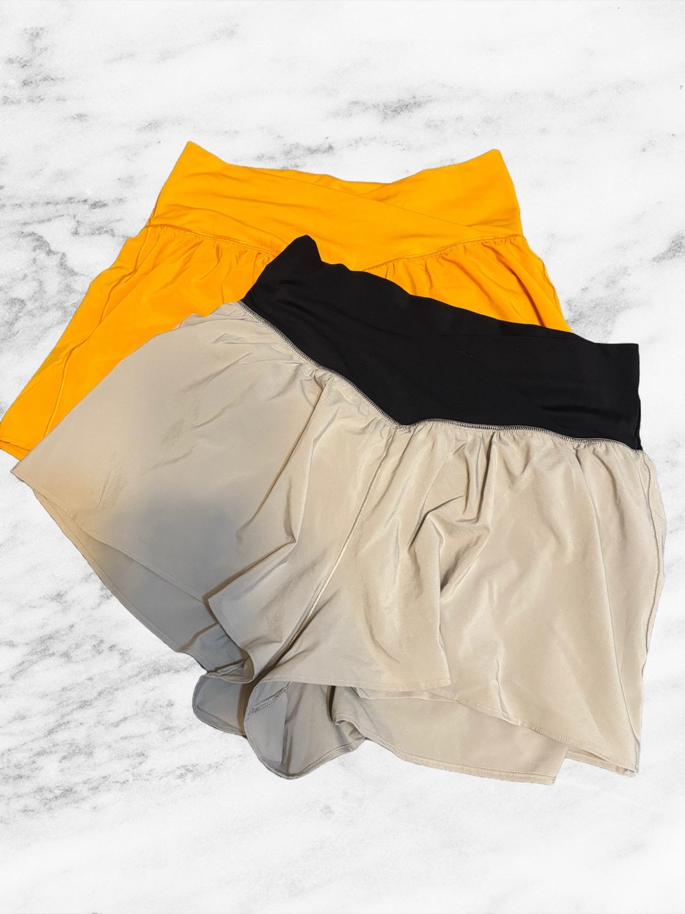Women's Athletic Skort - Yellow & Beige